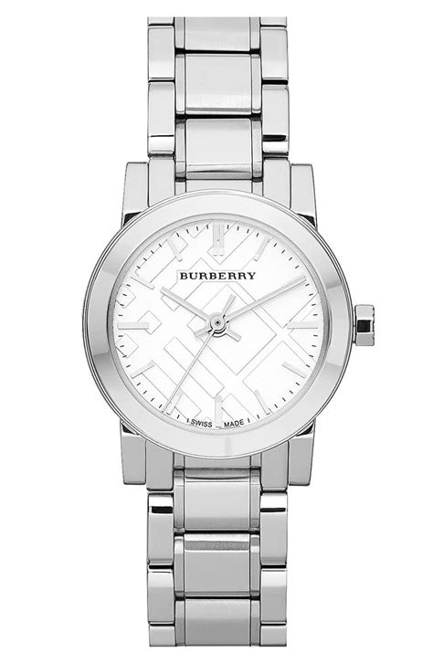 burberry small check stamped bracelet watch|Burberry Check Stamped Watch .